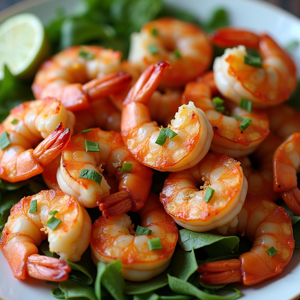 Grilled shrimp for the Grilled Lemon-Herb Israeli Couscous with Pan-Seared Shrimp and Feta recipe