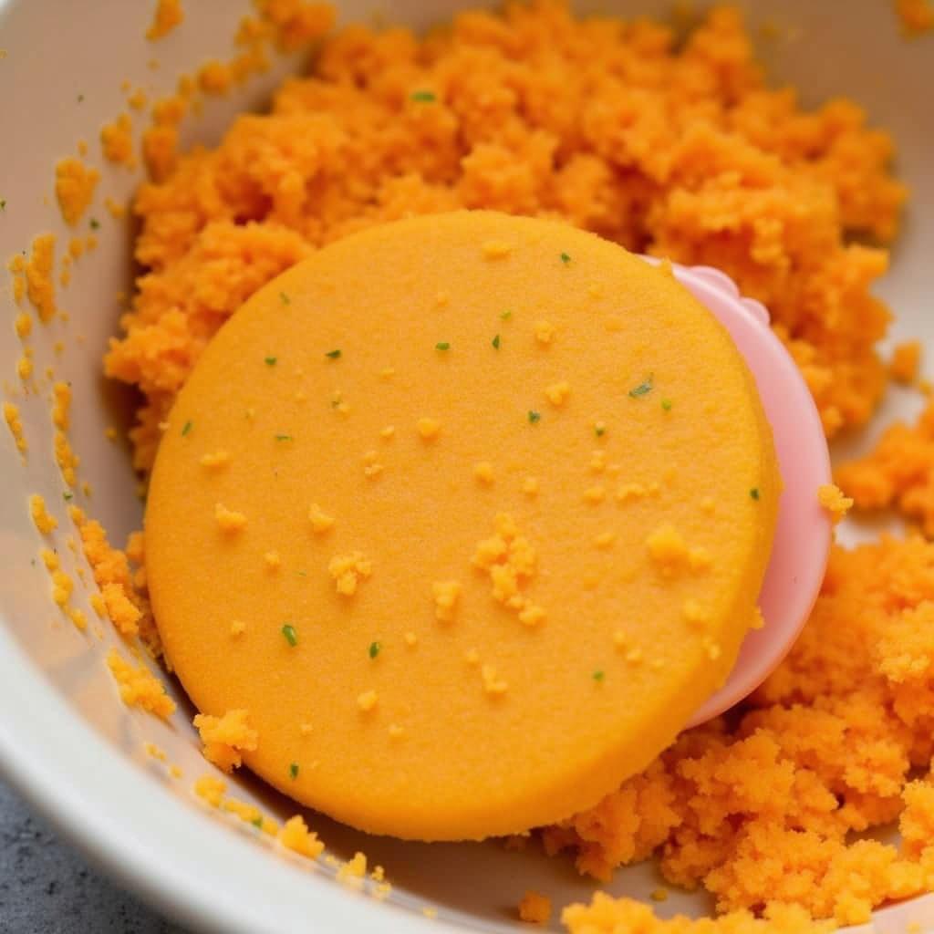 Forming sweet potato cakes