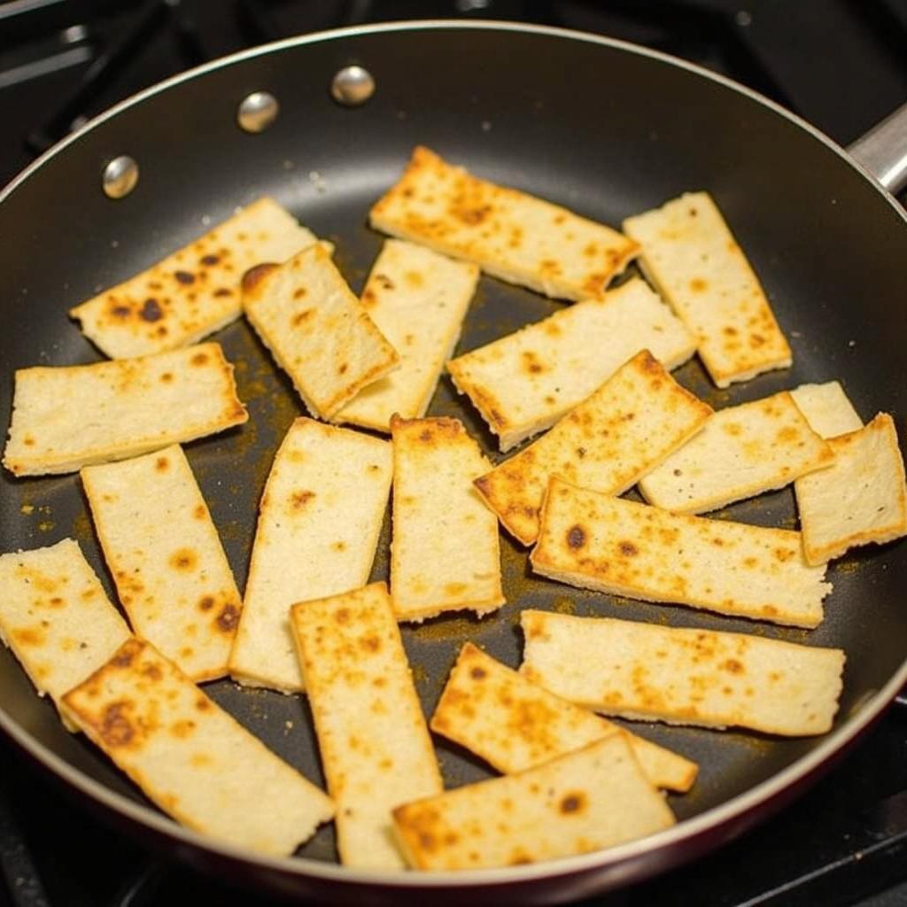 Crispy tortilla Strips for the Sun-Kissed Zucchini and Corn Fiesta