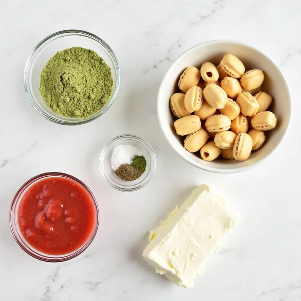 Ingredients for Tiramisu Sakuramochi, a Japanese-Italian fusion dessert